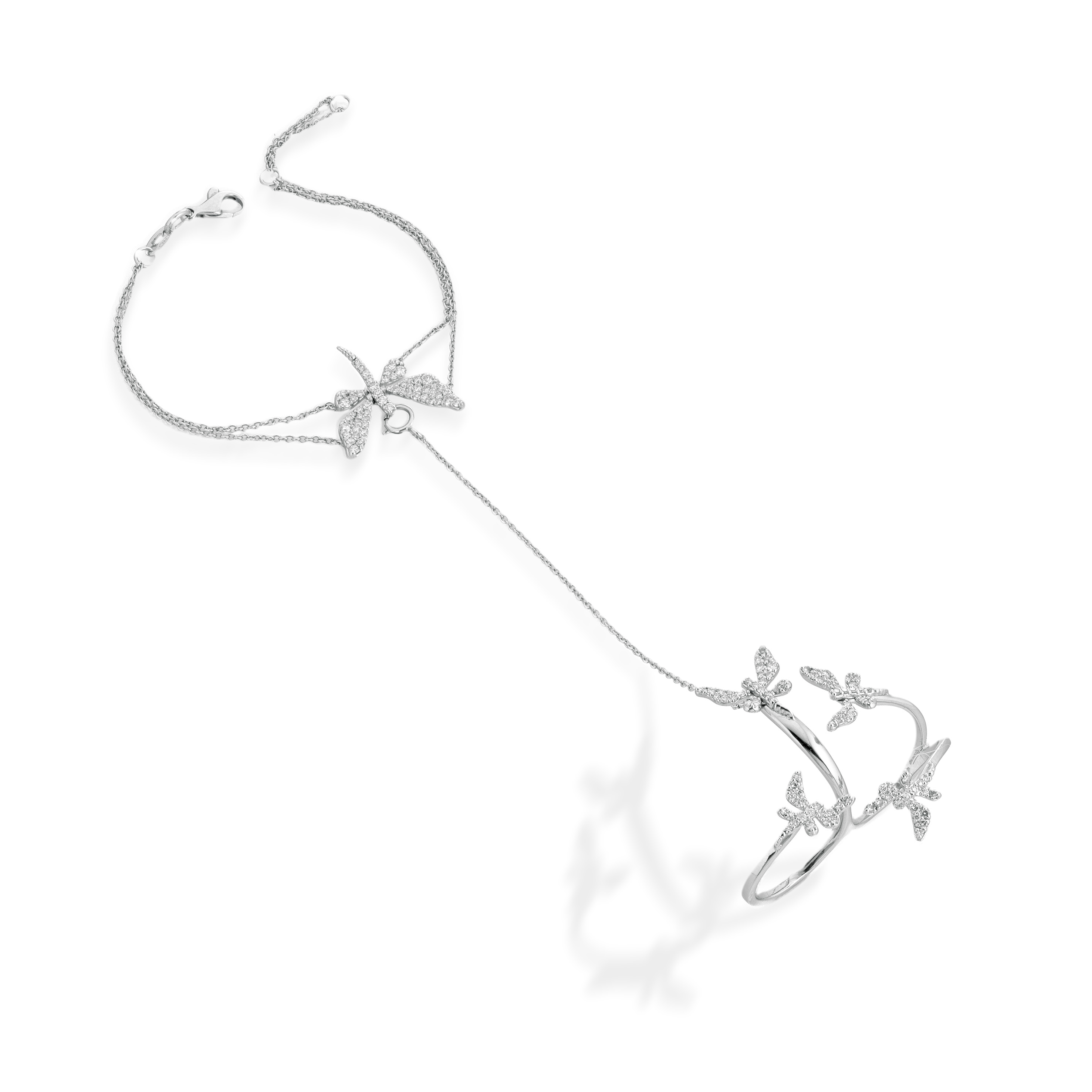 BACIAMANO BUTTERFLY — Oro Bianco — Anelli