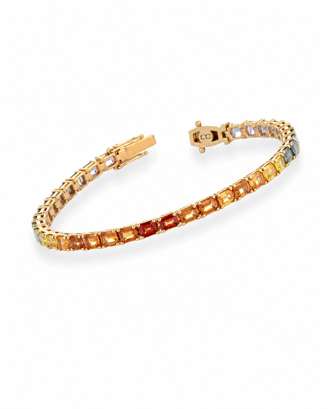 RAINBOW CUT EMERALD — Oro Bianco — Bracciali