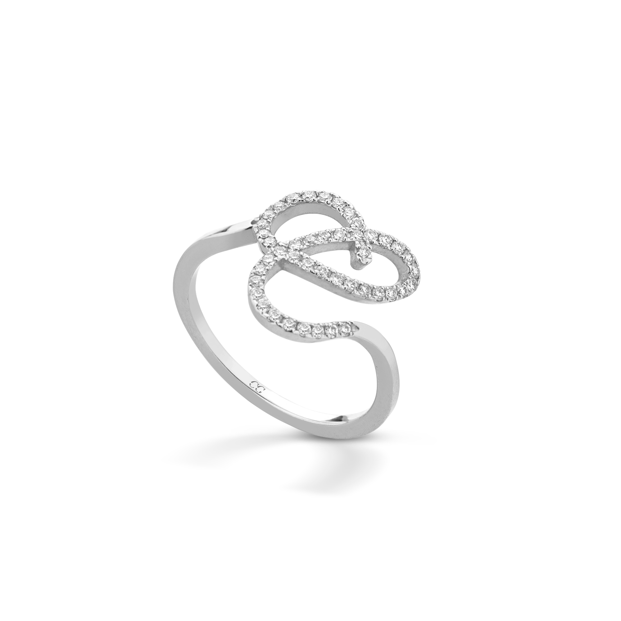 Anello lettera Pavé