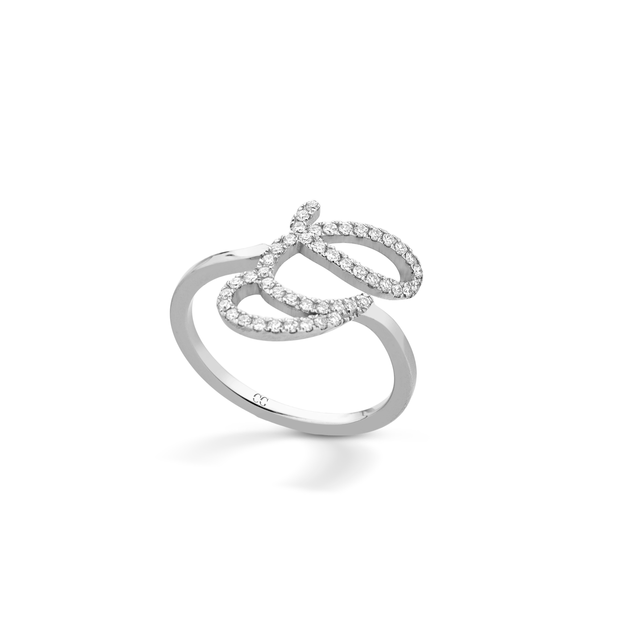 Anello lettera Pavé